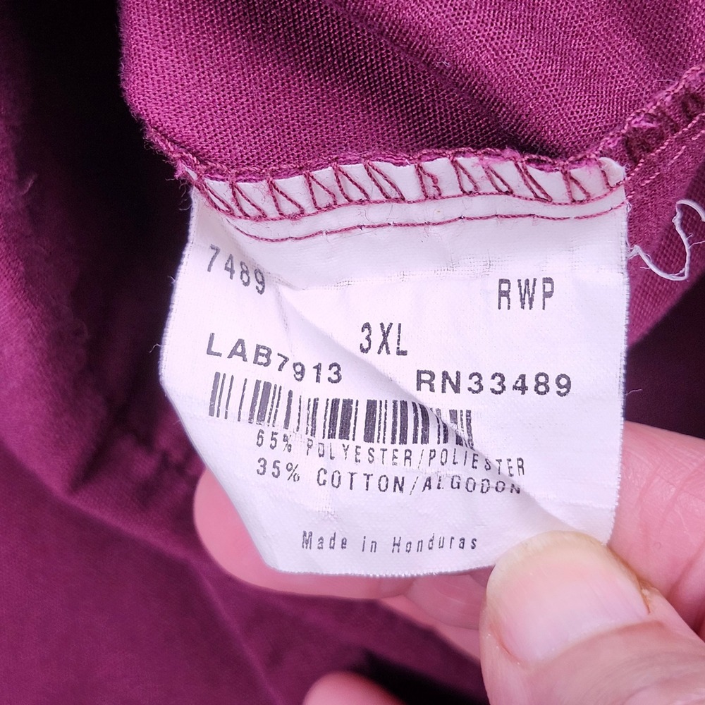 Landau Scrub Tops Unisex 3XL Blue Red V-Neck Pocket Medical Workwear Smock - Picture 8 of 16